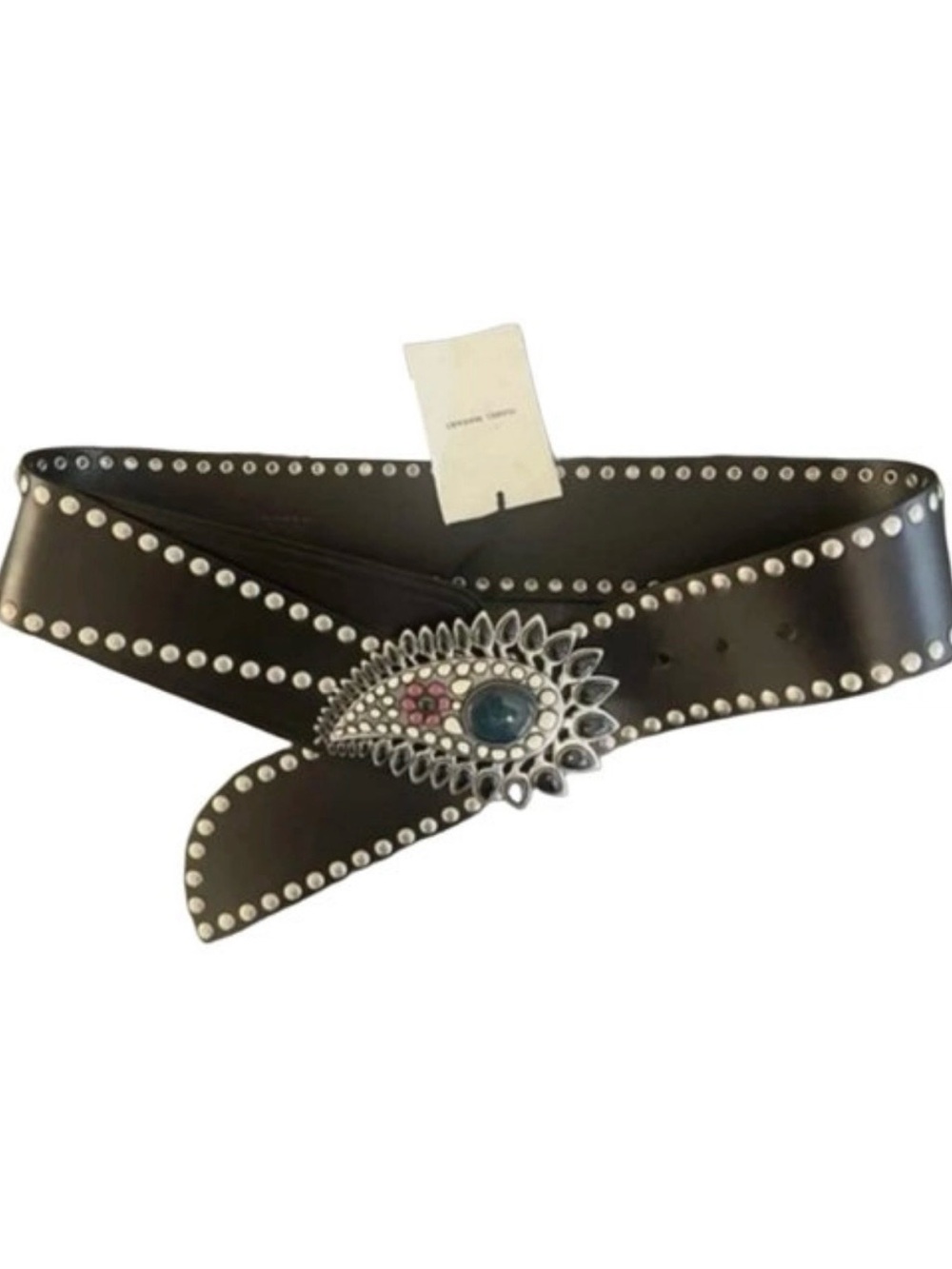 ISABEL MARANT Aliette Black Leather Embellishe Studded Belt 70 - XS/S